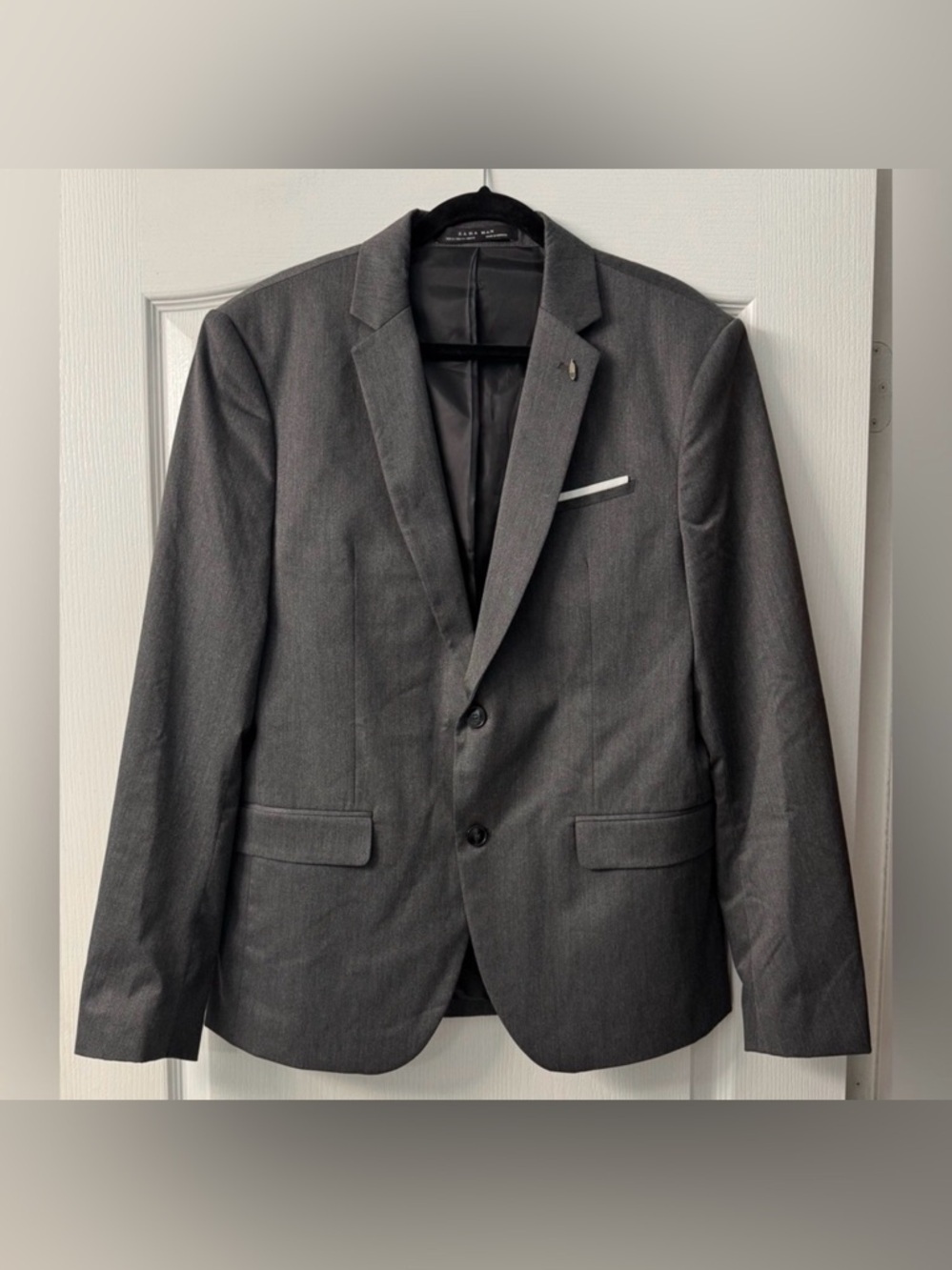 Zara Men's Dark Gray Lined Blazer PLUS